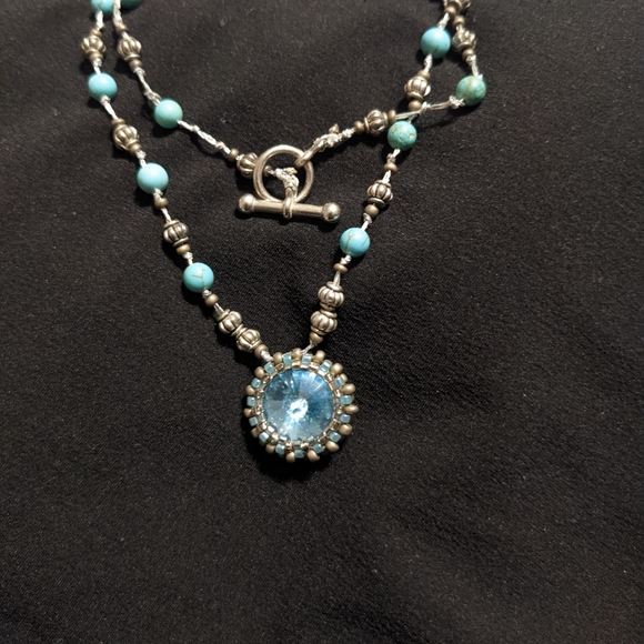 Swarovski crystal & semi precious stones necklace - Picture 2 of 3